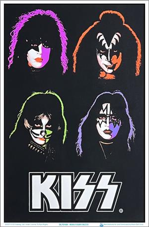 ''KISS Four Faces Blacklight POSTER - 23'''' x 35''''''