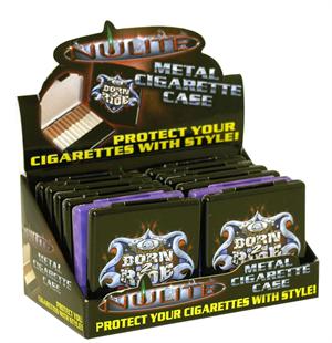 Metal Printed CIGARETTE CASE Display - Nulite Brand - 12 Ct.