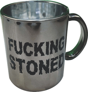 Metallic Silver - Fucking Stoned 16oz COFFEE Mug - 3 Pack