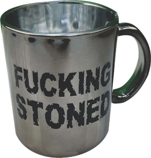 Metallic Silver - Fucking Stoned 16oz Coffee MUG - 3 Pack