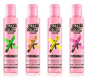 Crazy Color Salon Pro Semi Permanent UV/Blacklight Reactive HAIR Color - Individual 150ml Bottle