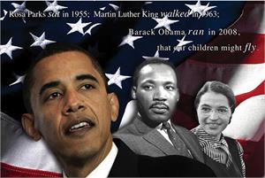 ''Martin Luther King, Rosa Parks & Obama POSTER - 36'''' X 24''''''