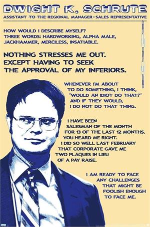 ''The Office - Dwight Schrute Quotes Poster - 22.375'''' x 34''''''