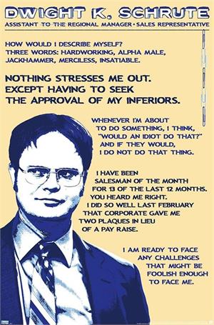 ''The OFFICE - Dwight Schrute Quotes Poster - 22.375'''' x 34''''''