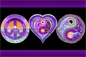 ''PEACE, Love & Happiness - Non Flocked Blacklight Poster - 24'''' X 36''''''