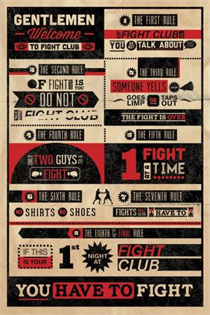 ''Fight Club Rules Poster - 24'''' X 36''''''