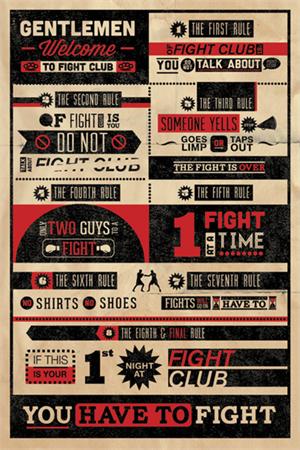 ''Fight CLUB Rules Poster - 24'''' X 36''''''