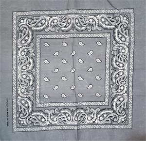 ''Paisley Bandana Grey 21'''' x 21''''''