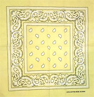 ''Paisley BANDANA Yellow 21'''' x 21''''''