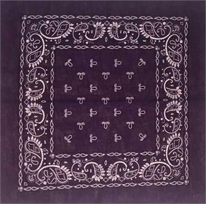 ''Paisley BANDANA Purple 21'''' x 21''''''