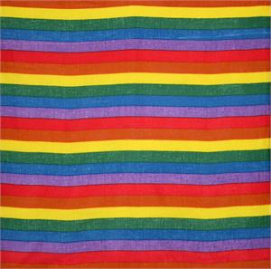 ''Rainbow Bandana 21'''' x 21'''' - Cotton''