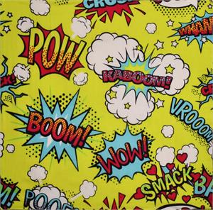 ''Cartoon Pow! Bandana 21'''' x 21'''' - Cotton''