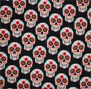 ''Day of the Dead Bandana 21'''' x 21'''' - Cotton''