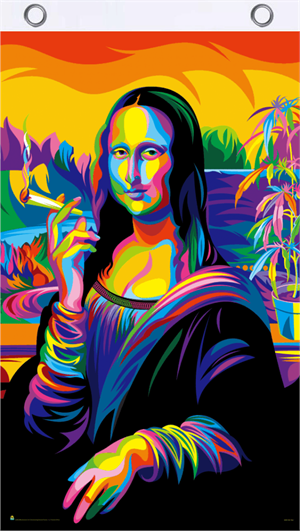 Mona Lisa Joint Blacklight Reactive Fly FLAG 3' x 5'