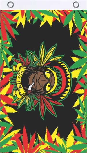 Rasta Dude Blacklight Reactive Fly FLAG