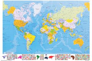 ''World Map POSTER - 36'''' X 24''''''