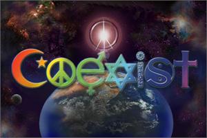COEXIST MULTICOLOR POSTER - 36" X 24"