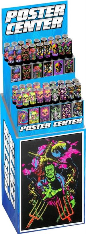 Halloween Themed Blacklight POSTERs Pre-Pack Display - 36pc