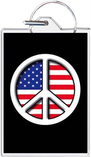 ''PEACE Flag Keychain - 1.5'''' X 2''''''