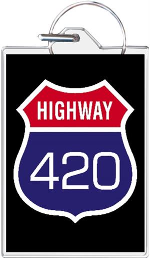 ''Highway 4:20 KEYCHAIN - 1.5'''' X 2''''''