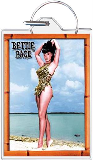 ''Bettie Page - Beach KEYCHAIN - 1.5'''' X 2''''''