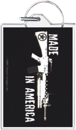 ''Made In America - MACHINE Gun Keychain - 1.5'''' X 2''''''