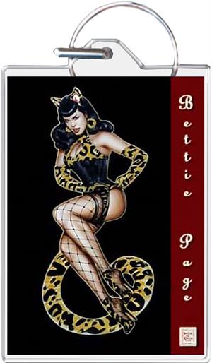 ''Bettie Page - Tiger Girl KEYCHAIN - 1.5'''' X 2''''''