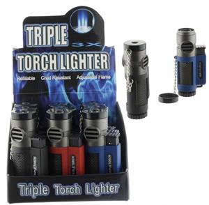 Metal & Plastic Jet Burner Triple Torch - 12 Per Box - Triple Flame - (Subject To Hazmat Fee)