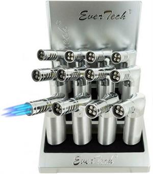 ''Big Side Ever Tech Quad Torch LIGHTER - 4.2'''' Height - 12 Per Display - (Subject To Hazmat Fee)''