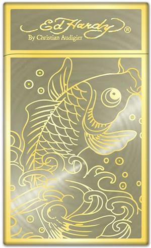 ''Ed Hardy Enzo Gold Plated ''''Koy Fish'''' ELECTRONIC Torch Lighter (Subject To Hazmat Fee)''