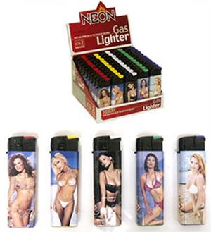 Neon Electronic Girl Wrap LIGHTER - 50 Ct. (Subject To Hazmat Fee)