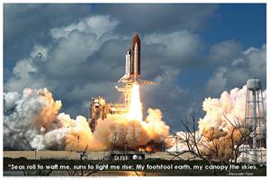 Space Shuttle Blastoff Educational POSTER 36x24