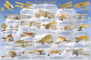 Flying Machines Educational POSTER 36x24