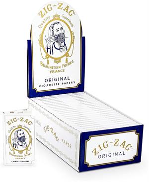 Zig-Zag Original White Single Wide ROLLING PAPERS - 24 Booklet Box