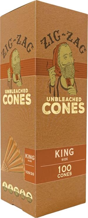 Zig-Zag Unbleached King Size Cones - 100 Cone Bulk Pack