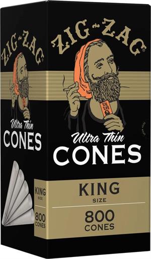 Zig-Zag King Size Ultra-Thin Bulk Cones - 800 Cone Box