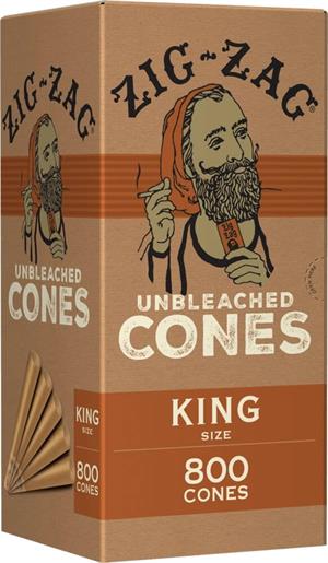 Zig-Zag Unbleached King Size Cones - 800 Cone Bulk Pack