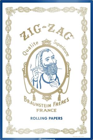 ''Zig-Zag Tin SIGN - Original White 12'''' x 18''''''