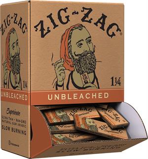 Zig-Zag Unbleached ROLLING PAPERS 1 1/4 - Promo Display (48 Booklets)
