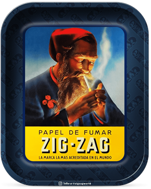 ''Zig-Zag Large VINTAGE Blue Rolling Tray - 13.4'''' x 10.8''''''