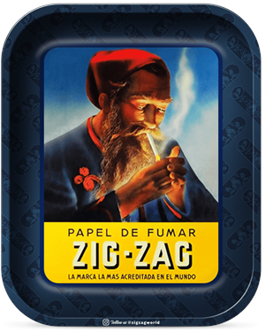 ''Zig-Zag Large Vintage Blue ROLLING Tray - 13.4'''' x 10.8''''''