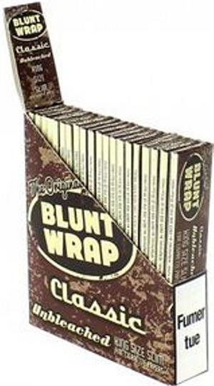 Blunt Wrap Classic Unbleached ROLLING PAPERS - King Size Slim - 25Pk/25Cs