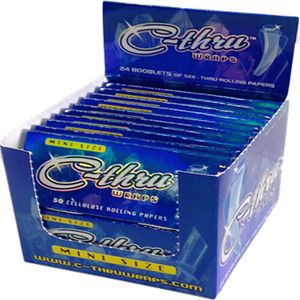 C-Thru Wraps - Clear ROLLING PAPERS - Mini Size - 24Pk/24Cs