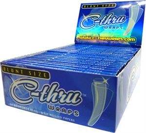 C-Thru Wraps - Clear ROLLING PAPERS - Blunt Size - 24Pk/24Cs