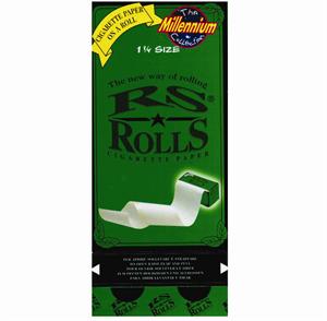''RS Rolls TOBACCO Papers - Green Millennium - 1 1/4'''' - 18 Pack''