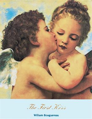 ''The First Kiss by Bouguereau 1890 Mini POSTER - 11'''' X 14''''''