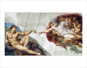 ''The Creation of Adam Hands by Michelangelo Mini POSTER - 14'''' X 11''''''