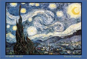VINCENT VAN GOGH STARRY NIGHT POSTER - 36" X 24"