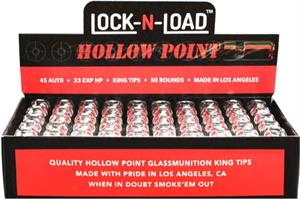 Lock-N-Load .45HP Hollow Point Glass Tips King Size 12mm - 50ct