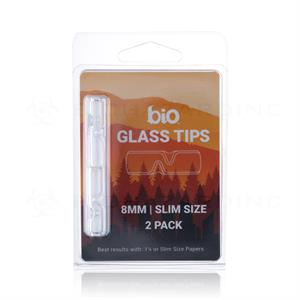 BIO Glass Tips - 2 Poke - 8mm Slim Size - 100 Packs (2 per Pack)